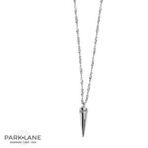 NWT 🤠 DAINTY SILVER SPUR SPIKE NECKLACE WITH SPARKLING CLEAR STONES